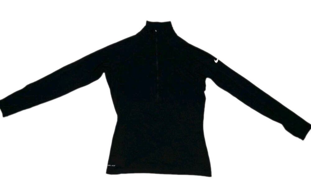 NIKE PRO | Dri-Fit | BLACK | 3/4 Zip | PULLOVER | Stretch | Long Sleeve | LARGE